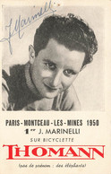 Jacques MARINELLI * Dédicace Signature Autographe * Coureur Cycliste Né à Blanc Mesnil * Cyclisme Vélo Tour De France - Cycling