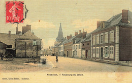 Aubenton * Route Du Faubourg Du Jeton * Cpa Toilée Colorisée - Sonstige & Ohne Zuordnung