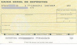 Portugal , 1988 , Cheque , Check , Banco CAIXA GERAL DE DEPÓSITOS , Unused - Cheques & Traveler's Cheques