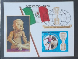 MEXIQUE MEXICO 1970 MNH** MANAMA IMPERF ND  FOOTBALL FUSSBALL SOCCER CALCIO VOETBAL FUTBOL FUTEBOL FOOT FOTBAL - 1970 – Mexique