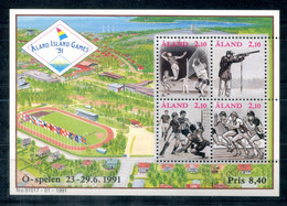 FINNLAND-ÅLAND Block 1, Bl.1 Mnh - Volleyball, Fußball, Schießsport, Football, Shooting, Tir  - FINLAND / FINLANDE - Blocs-feuillets