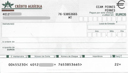 Portugal , 2002 , Cheque , Banco CREDITO AGRICOLA , Unused - Chèques & Chèques De Voyage