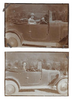 1928 ROUTE DE BRIANCON VOITURES - LOT DE 2 PHOTOS 8.5*6 CM - Coches