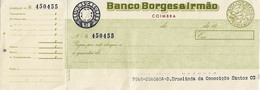 Portugal , 1970 's , Cheque , Check , Banco Borges & Irmão , Coimbra - Chèques & Chèques De Voyage