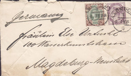 Great Britain (Geprägt Embossed) LONDON 1888 'Petite' Cover Brief MAGDEBURG Neustadt (Arr.) Germany 1p. & 4p. Victoria - Cartas & Documentos