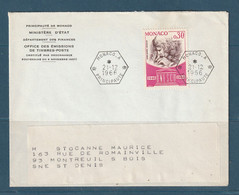 Monaco - YT N° 700 Seul Sur Lettre à Entête Du Ministère D'état - 1966 - Covers & Documents