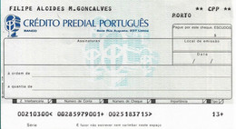 Portugal , Cheque , Check , Crédito Predial Português - Cheques & Traveler's Cheques