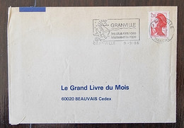 FRANCE Poissons, Poisson, Fish, Peces. Flamme Temporaire GRANVILLE Les Plus Grandes Marées D'europe 1986 - Marine Life