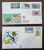 COTE DES SOMALIS Poissons, Poisson, Fish, Peces. Yvert N° 292/300 Fdc, Enveloppes 1er Jour 1959 - Vissen