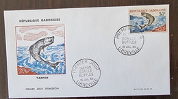 GABON Poissons, Poisson, Fish, Peces. Yvert N° 171 Fdc, Enveloppe 1er Jour. TARPON - Vissen