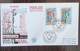 MAROC Poissons, Poisson, Fish, Peces. Yvert N° 448/49 Fdc, Enveloppe 1er Jour. Truite Et Murene - Vissen