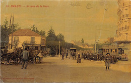 Melun            77         2 Cartes Avenue De La Gare (déchirée)  + Avenue De La Gare  Couleur Décollée   (voir Scan) - Melun