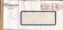 Belgium Agence TODTENHAUPT, BRUXELLES 'F440' 1953 Meter Cover Freistempel Brief WIEN (Arr.) Allierte Zenzurstelle '79' - ...-1959