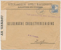 Censuur WOI Weltevreden Nederlands Indie 1917 ENGELSCHE MAIL VIA SINGAPORE - Indes Néerlandaises