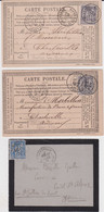 3 Cartes Et Lettre Avec Sage, CHARTRES LYON LUNEVILLE (SN23/101) - 1876-1878 Sage (Type I)