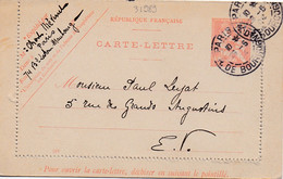 31989# MOUCHON CARTE LETTRE ENTIER POSTAL DATE 319 Obl PARIS R. DE BOURGOGNE 1904 - Cartes-lettres