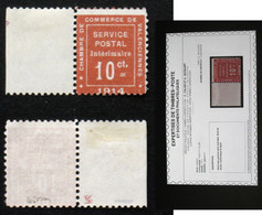 GUERRE N°1 10c Vermillon Neuf N** Cote 1100€ Signé Calves + Certificat - Guerre (timbres De)