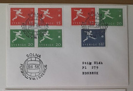 SUEDE SWEDEN 1958 FDC MATCH SOLNA  FOOTBALL FUSSBALL SOCCER CALCIO FUTBOL FUTEBOL FOOT FUTEBOL VOETBAL FOTBAL - 1958 – Zweden