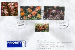 2023. Le Language Des Fleurs, Belle Lettre Finlande, Envoyée En Andorre  (Principat) - Storia Postale