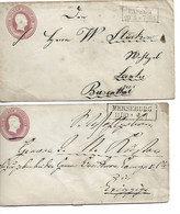 5 RF 2 Entiers  De Prusse Obl De Passow Et Merseburg - Entiers Postaux