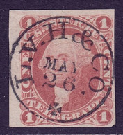 USA — SCOTT R4a — 1¢ TELEGRAPH REVENUE — IMPERF WITH HANDSTAMP — SCV $800 - Fiscali