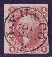 USA — SCOTT R4a — 1¢ TELEGRAPH REVENUE — IMPERF WITH HANDSTAMP — SCV $800 - Fiscal