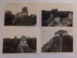 4 Old Real Photo`s - Guatemala -Tikal - Maya - Temple Of The Giant Jaguar - 12,5 Cm X 9 Cm - No Postcards - Guatemala