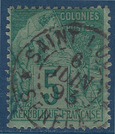 France Colonies Générales Alphé Dubois N°49 5c Vert Dateur  "Saint Louis SENEGAL " - Alphee Dubois