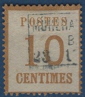 France Alsace Lorraine N°5 10c Bistre Brun Oblitéré Dateur Rectangulaire Non Feldpost " Mulhausen A Bale " En Bleu TTB - Used Stamps