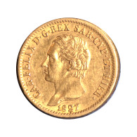 Italie-Royaume De Sardaigne-20 Lire Or Charles-Félix 1827 Rome - Sonstige & Ohne Zuordnung