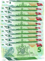 Trinidad And Tobago 10x 5 Dollars 2020 UNC - Trinidad & Tobago