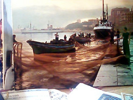 Delcampe - TARANTO PORTO PESCATORI E NAVE SHIP CARGO OCEANICA PRIMA I N1970 JG9412 - Taranto