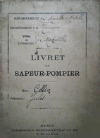 O 5    Lettre / Entier / Livret De  Pompier  Région Nançy - Documents