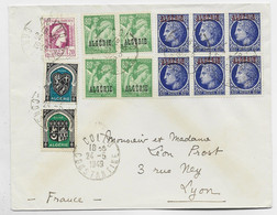 MAZELIN ALGERIE 60C BLOC DE 6+ IRIS + DIVERS LETTRE COLLO 24.5.1949 - 1945-47 Ceres De Mazelin