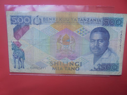 TANZANIE 500 SHILINGI 1989 Circuler (B.29) - Tanzanie