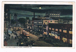 US-897   NORFOLK : City Hall Avenue By Night - Norfolk