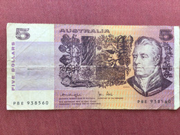 AUSTRALIE Billet De 5 Dollars - 1974-94 Australia Reserve Bank (paper Notes)