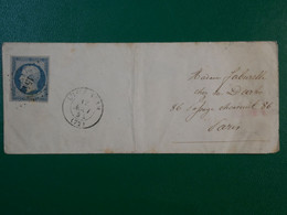 BP 8 FRANCE BELLE LETTRE 1854  A PARIS  +.+NAPOLEON N°14 LOS 1542  + AFFR. INTERESANT - 1853-1860 Napoléon III.