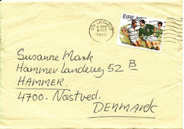 Ireland Cover Sent To Denmark 4-5-1995 Single Franked RUGBY Stamp - Briefe U. Dokumente