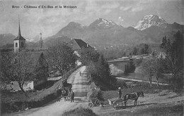 Broc Château D'En-Bas Et Le Moléson  - Attelage Cheval Morel 188 C Eglise - Broc