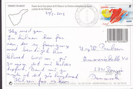 Spain PPC Puerto De La Cruz Playa De El Charco, La Orotava STA. CRUZ TENERIFE 2012 DRAGØR Denmark (2 Scans) - Lettres & Documents