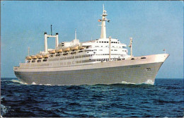 !  1965 Postcard Holland America Line, Flagship Rotterdam, Transatlantic Cruise Ship, Schiff - Paquebote