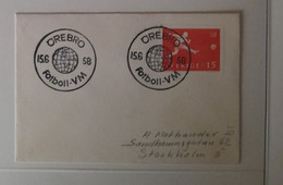 SUEDE 1958  FDC MATCH OREBRO  FOOTBALL FUSSBALL SOCCER CALCIO FUTBOL FUTEBOL FOOT FUTEBOL VOETBAL FOTBAL - 1958 – Suède