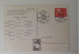 SUEDE 1958  FDC MATCH SOLNA SUEDE HONGRIE  FOOTBALL FUSSBALL SOCCER CALCIO FUTBOL FUTEBOL FOOT FUTEBOL VOETBAL FOTBAL - 1958 – Svezia