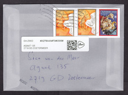 Netherlands: Cover, 2023, 3 Stamps, Love, Wedding, Efteling Fairytale Figure, Label Redirected QR Code (traces Of Use) - Lettres & Documents