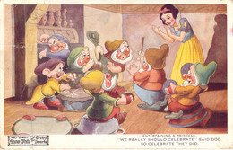 DISNEY - Blanche Neige Et Les 7 Nains - "We Really Should Celebrate" Said Doc So Celebrate .... - Carte Postale Ancienne - Other & Unclassified