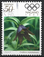 JAPON DE 1998 N°2405. JEUX OLYMPIQUES DE NAGANO. FRITILLARIA CAMTSCHATCENSIS-LIS NOIR - Usados