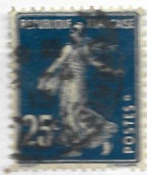 FRANCE N° 140 25C BLEU TYPE SEMEUSE CAMEE ANNEAU LUNE APRES LE S DE POSTES OBL - Used Stamps