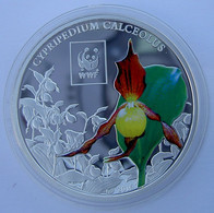 TANZANIA 100 S 2016 CYPRIPEDIUM CALCEOLUS FIORE ORCHIDEA PANTOFOLA WWF PIANTE WEIGHT 25g CONSERVAZIONE FONDO SPECCHIO UN - Tanzania