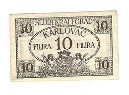 *croatia Notgeld Carlovac 10 Filira 1919 - Croatie